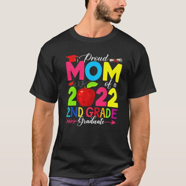 Camiseta Orgulhosa Classe Mãe De Formando De Nível De segun (Frente)