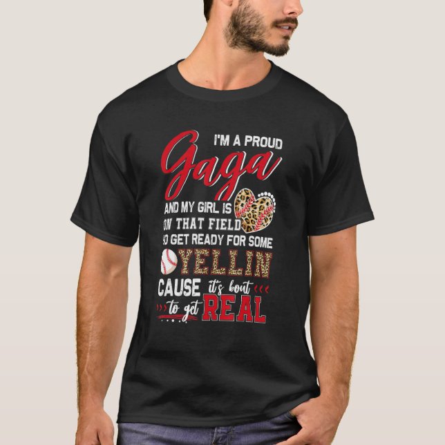 Camiseta Orgulhosa Combinação da Família de Beisebol Gaga B (Frente)
