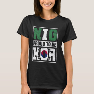 Camiseta Orgulhosa Coreana Mistura Sul-Coreia e Nigéria