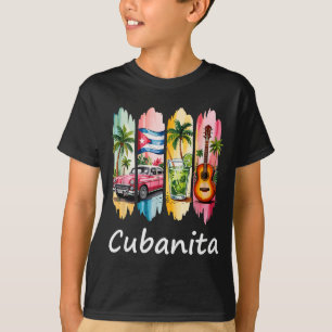 Camiseta Orgulhosa Cubanita Bandeira Cubana Violão Mojito D