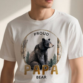 Camiseta Orgulhosa da Família Woodland Bear