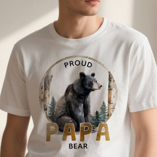 Camiseta Orgulhosa da Família Woodland Bear