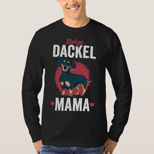 Camiseta Orgulhosa Dachshund Mãe Cão Ideia (Frente)