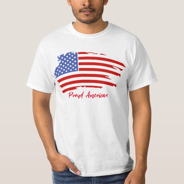 Camiseta Orgulhosa de Bandeira dos EUA (Frente)