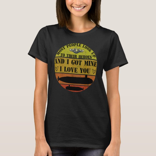 Camiseta Orgulhosa Esposa Submarina E Spo Militar Nacional  (Frente)