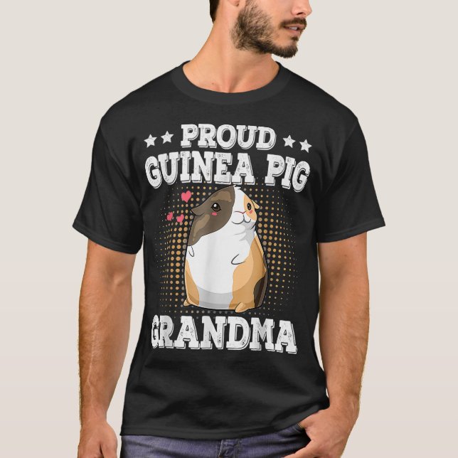 Camiseta Orgulhosa Guiné-Porco Vovó Engraçado Guiné-Porteir (Frente)