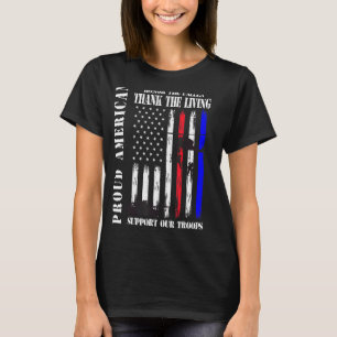 Camiseta Orgulhosa Honra Americana O Fallen Obrigado Vetera