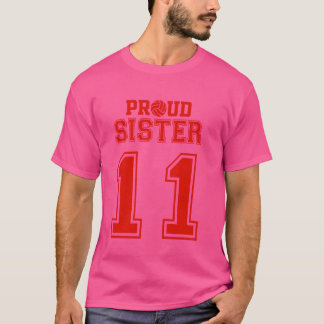 Camiseta Orgulhosa Irmã de Voleibol Número 11 R