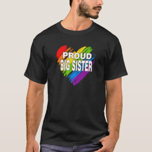 Camiseta Orgulhosa Irmã Grande Lgbt Orgulho gay do Arco-Íri