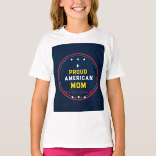 Camiseta Orgulhosa Mãe Americana 4 de Julho