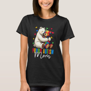 Camiseta Orgulhosa Mãe Autismo Urso Conscientização Autismo