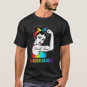 Camiseta Orgulhosa Mãe Bandeira Inquebrável do Arco-Íris LG