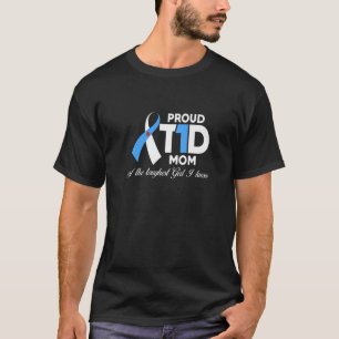 Camiseta Orgulhosa Mãe Da Filha Diabetes Sensibiliza-Se