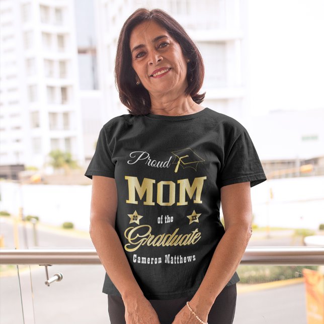 Camiseta Orgulhosa Mãe da Graduação do Formando (Criador carregado)