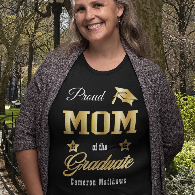 Camiseta Orgulhosa Mãe da Graduação do Formando (Criador carregado)
