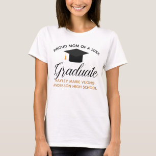 Camiseta Orgulhosa Mãe da Graduação Personalizada do Forman