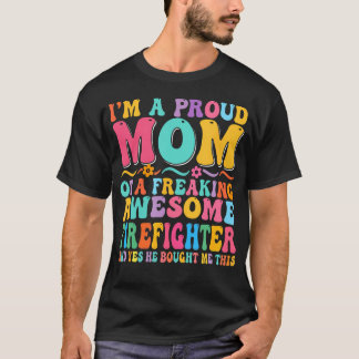 Camiseta Orgulhosa Mãe de Bombeiro Incrível Dia das Mães