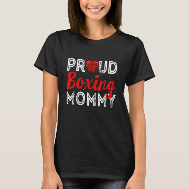 Camiseta Orgulhosa Mãe de Boxe Distressed Dia das Mães Mulh (Frente)