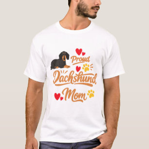 Camiseta Orgulhosa Mãe de Dachshund Presente de Cachorro Wi
