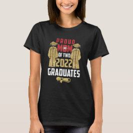 Camiseta Orgulhosa Mãe De Dois Formandos De 2022 Twin Mama 