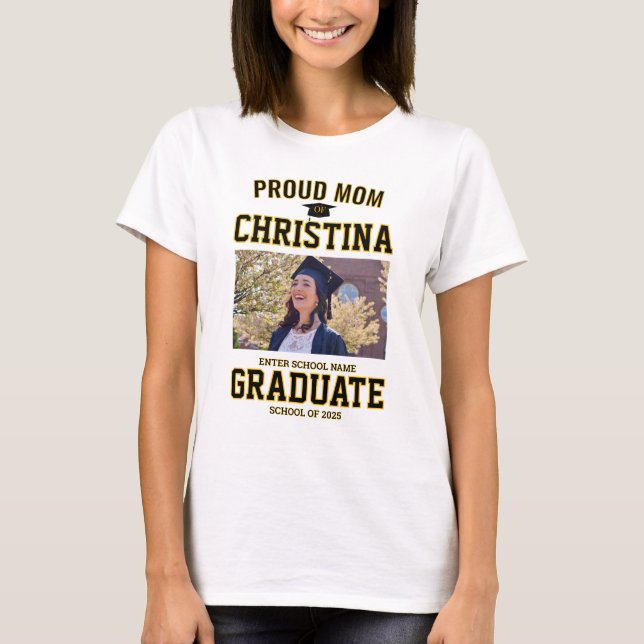 Camiseta Orgulhosa mãe de estudante da classe de 2025 (Frente)