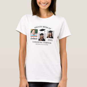 Camiseta Orgulhosa Mãe de Graduado 2026 Colagem de 3 Fotos 