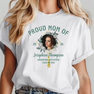 Camiseta Orgulhosa Mãe De Nome Floral Fofura Foto De Format