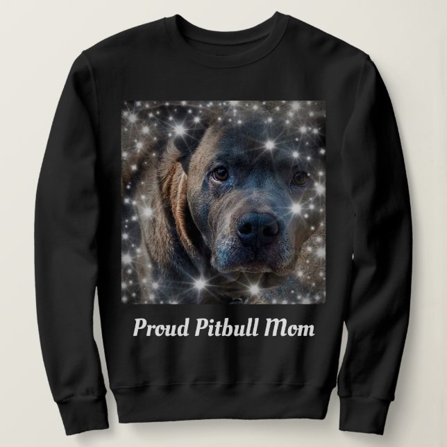 Camiseta Orgulhosa Mãe de Pitbull Preto (Frente do Design)