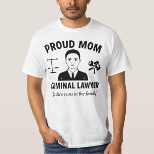 Camiseta Orgulhosa Mãe de um Advogado Criminal