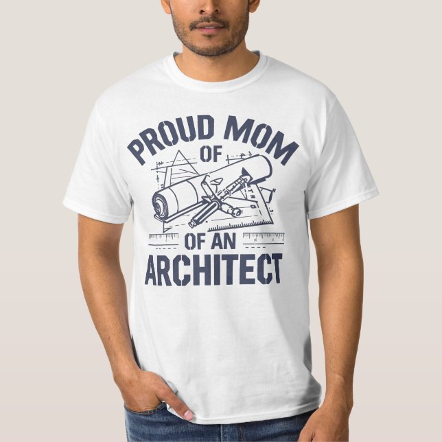 Camiseta Orgulhosa Mãe de um Arquiteto (Frente)