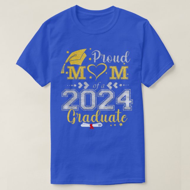 Camiseta Orgulhosa Mãe De Um Formando 2024 De Graduação (Frente do Design)