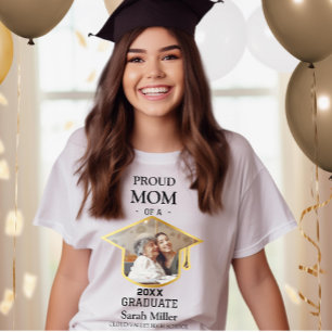 Camiseta Orgulhosa Mãe de um Formando 2025 com uma Foto e N