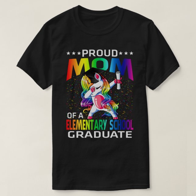 Camiseta Orgulhosa Mãe De Um Formando Da Escola Primária (Frente do Design)