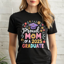 Camiseta Orgulhosa Mãe de um Formando Floral Boho 2025