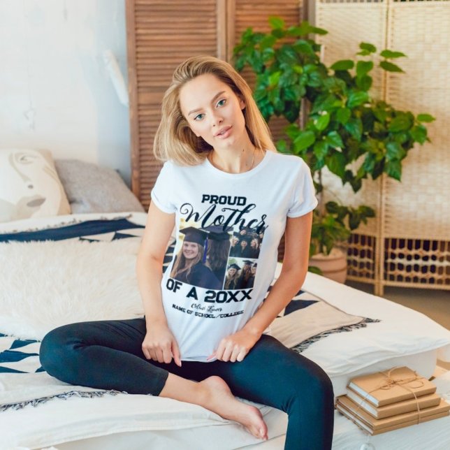 Camiseta Orgulhosa Mãe de um Graduado de 2026 Colagem de 3  (Criador carregado)