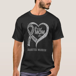 Camiseta Orgulhosa Mãe De Um Guerreiro Da Diabetes, Ribbon