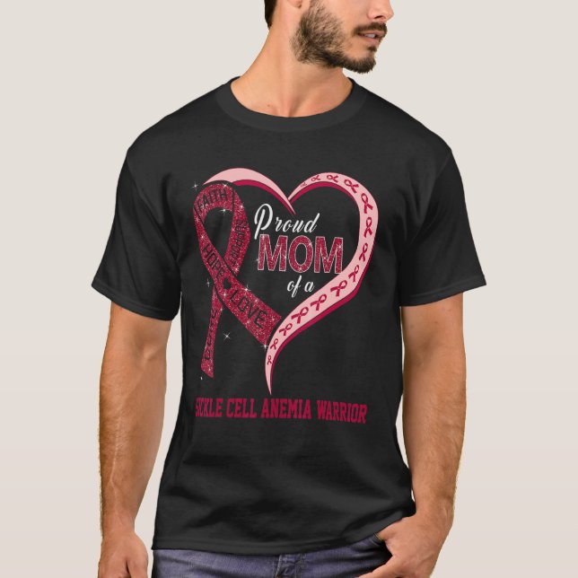 Camiseta Orgulhosa Mãe De Um Guerreiro De Anemia Célula Fal (Frente)
