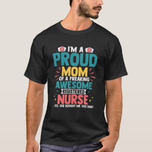 Camiseta Orgulhosa Mãe De Uma Enfermeira Adormecida RN M M