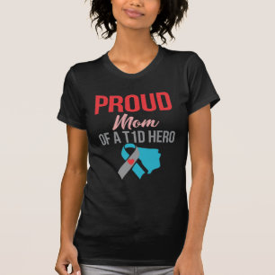 Camiseta Orgulhosa Mãe Diabetes Filho Guerreiro Sensibiliz