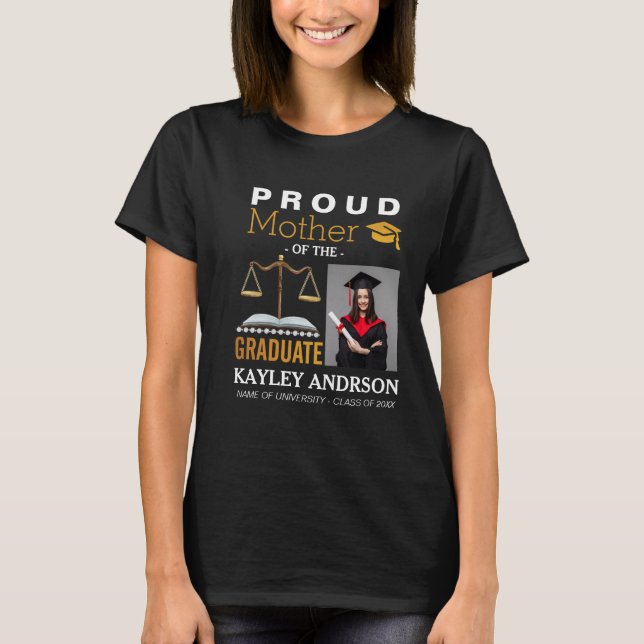Camiseta Orgulhosa Mãe do Futuro Formando do Advogado (Frente)