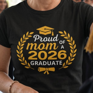 Camiseta Orgulhosa Mãe do Graduado de 2026 Família Graduaçã