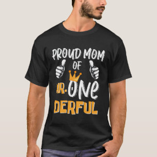 Camiseta Orgulhosa Mãe Do Sr. primeiro aniversario 1Rua Mar