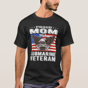 Camiseta Orgulhosa Mãe Do Veterano Submarino Americano Mili