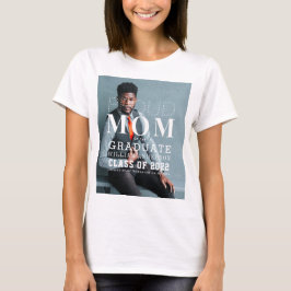 Camiseta Orgulhosa Mãe Formando Foto-Shirt Negrito