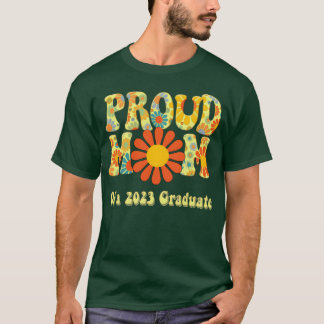Camiseta Orgulhosa Mãe Graduado 2023 Flor 70S Boêmio amigo