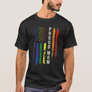 Camiseta Orgulhosa Mãe LGBT Mãe Arco-Íris LGBTQ Bandeira LG