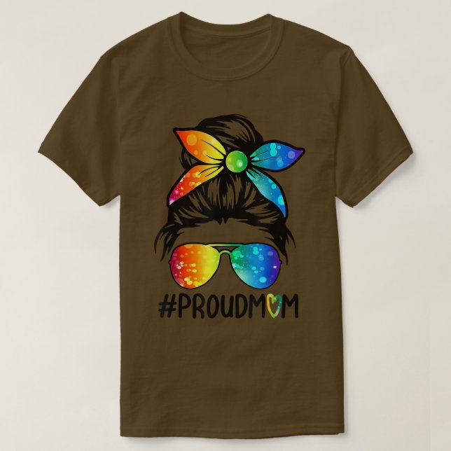 Camiseta Orgulhosa Mãe Maldita Cabelo LGBT Suporte a Orgulh (Frente do Design)