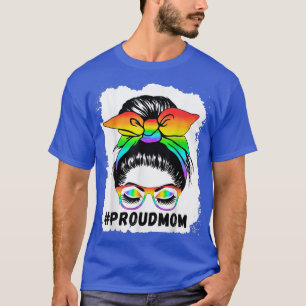 Camiseta Orgulhosa Mãe Mensagem Bun Rainbow Lgbt Mãe Lgbt G
