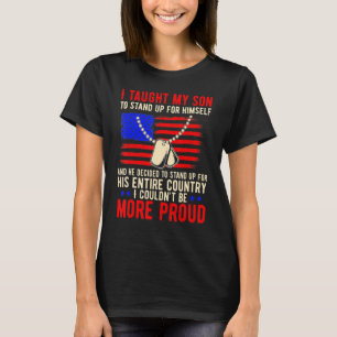 Camiseta Orgulhosa Mãe Militar E Pai Eu Ensinei Meu Filho C