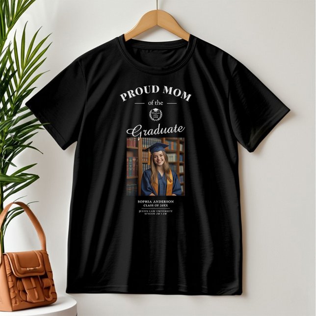 Camiseta Orgulhosa Mãe Personalizada Foto e Nome do Formand (Criador carregado)